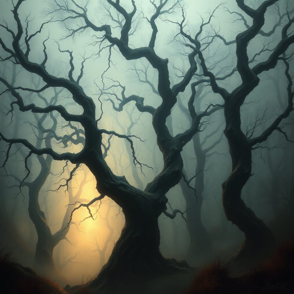 Baltic Mythology Horror Landscape in Dark, Gothic Style