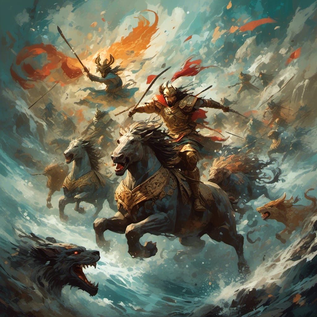Mythical Creatures Clash in Epic Battle