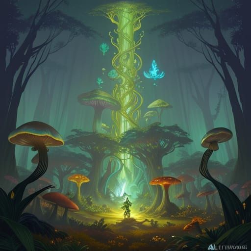 Elven Rangers in Alien Jungle, Pixelcore Style