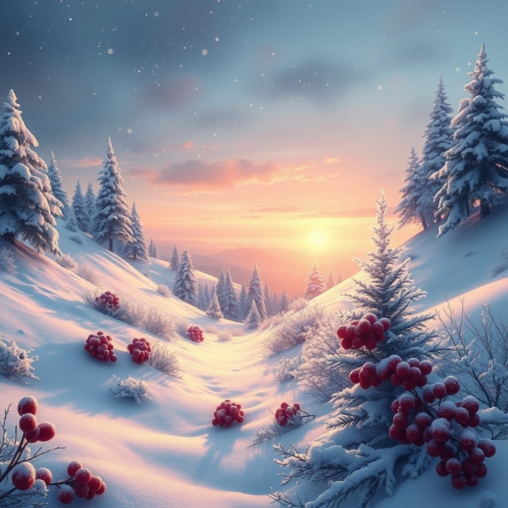 Winter Wonderland in Dreamlike Hues