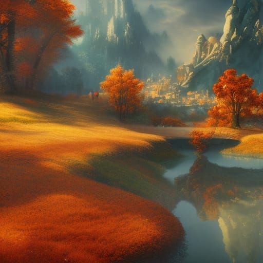 Fantastical Seasons Blended in Detailed Digital Painting