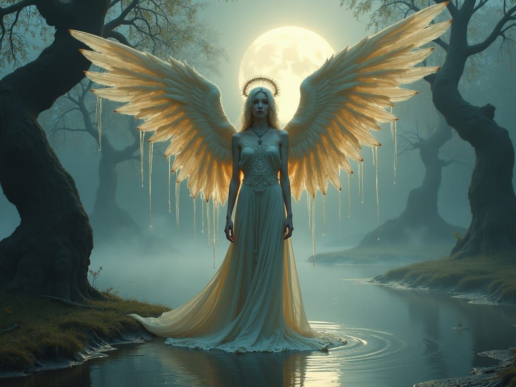 Compassionate Angel of Death in Ominous Surrealism