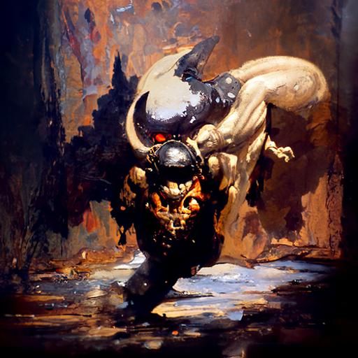 Cyberdemon from Doom in Fantasy Art Style