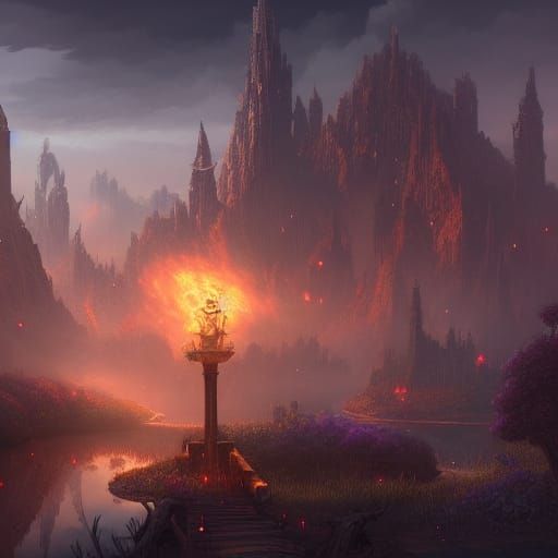 Fantastical Matte Painting in Deep Color