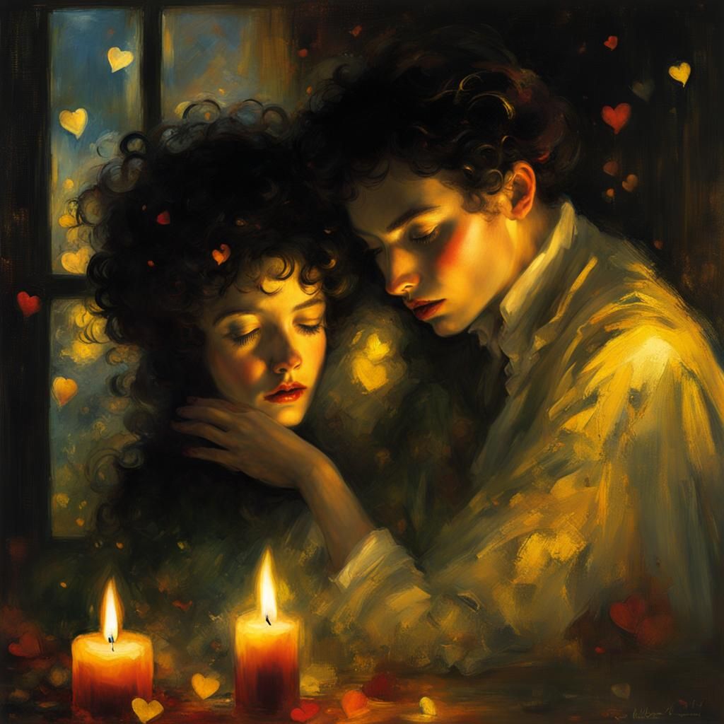 Ethereal Fantasy Scene in Art Nouveau Style