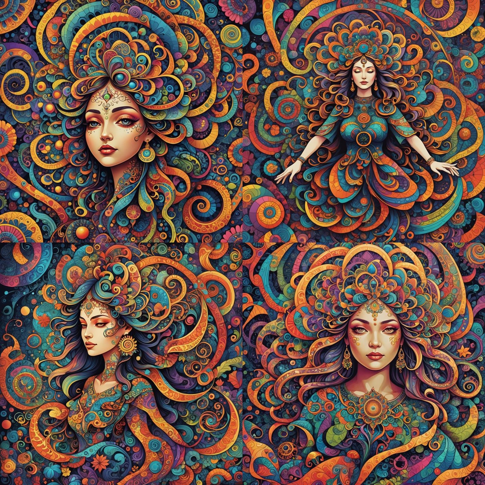 Psychedelic Goddess Tripping in Sacred Geometry