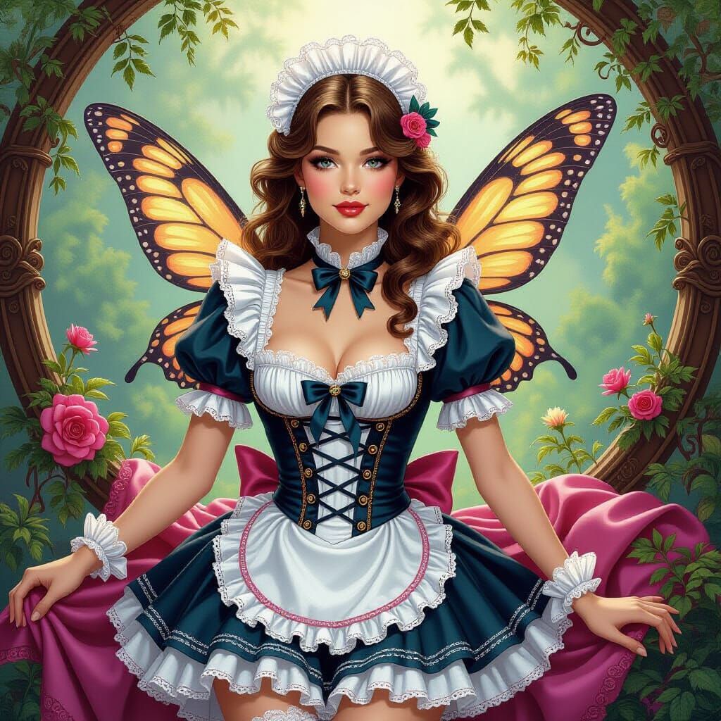 Fairy Maid in Fantasy Oil Painting Style