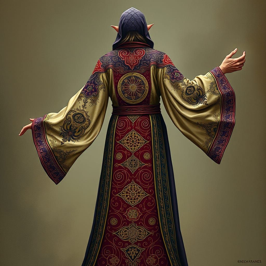 Mystical Mage's Robe in Jewel-Toned Embroidery