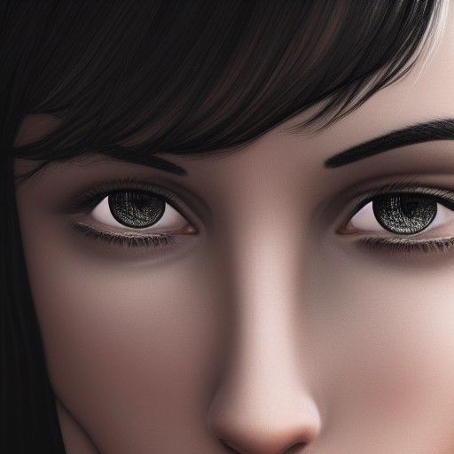 Photorealistic Portrait of Woman with Blue Eyes