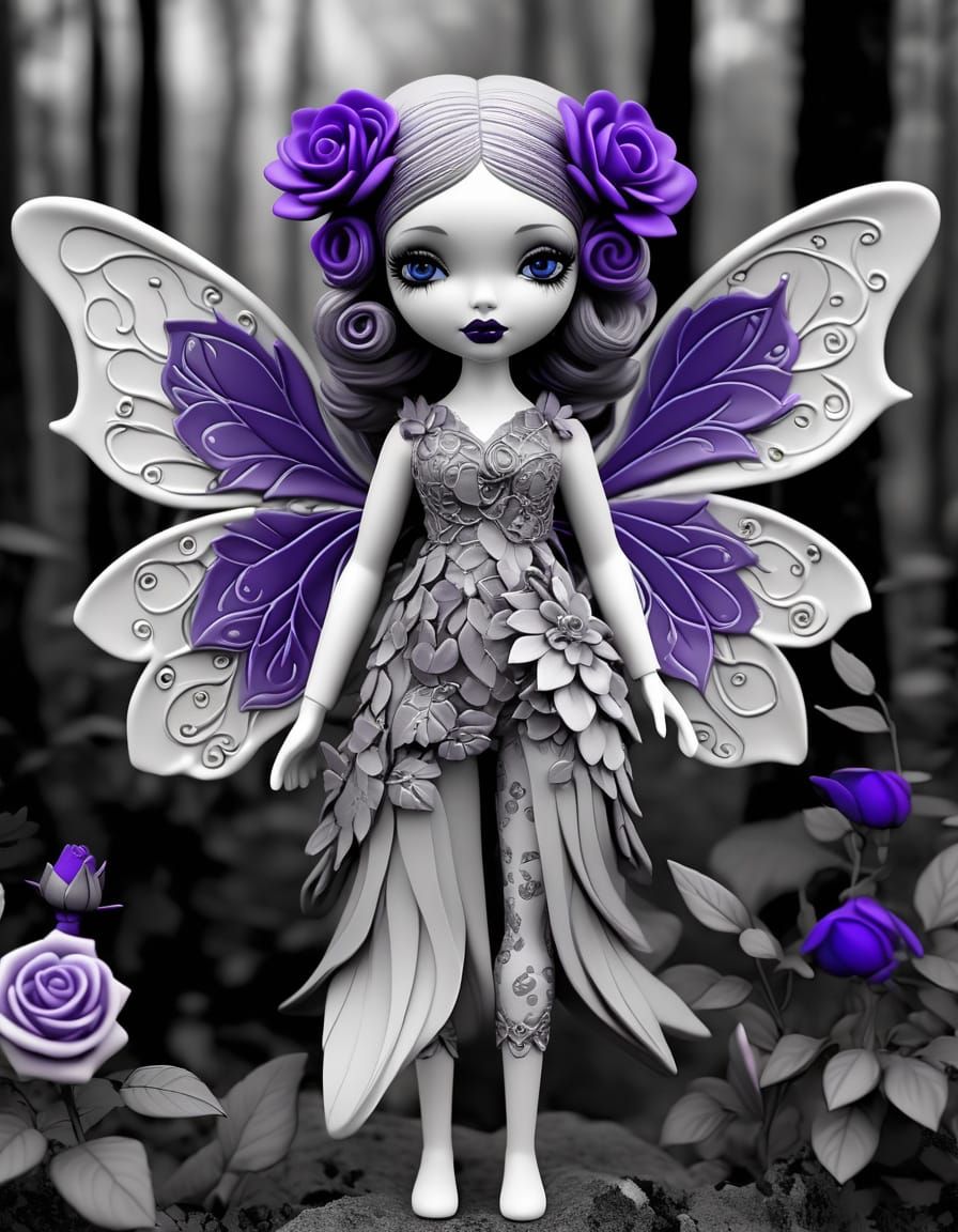 Fae Doll in Monochrome Forest