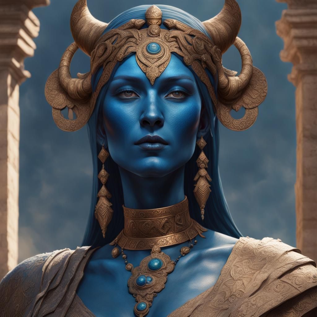 Etruscan Blue Demons: Hyperdetailed Concept Art