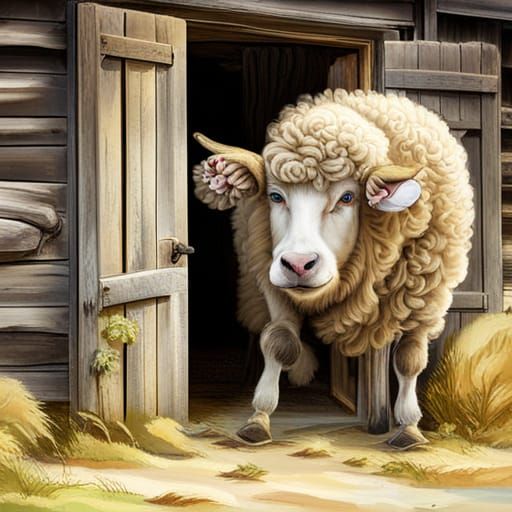 Fluffy Miniature Sheep-Sized Cow