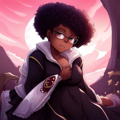 Regal Gothic Princess in Anime Style