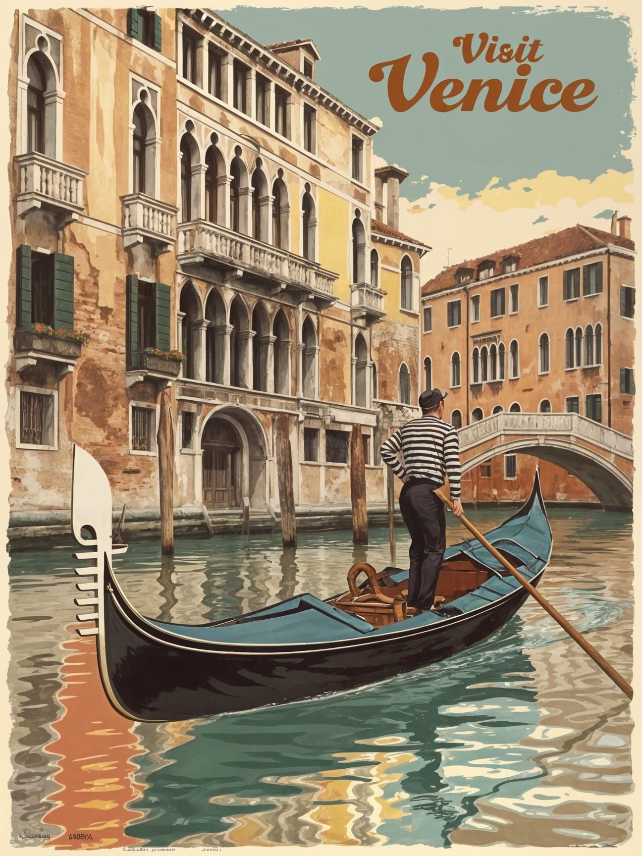 Vintage Travel Poster of Venice, Italy