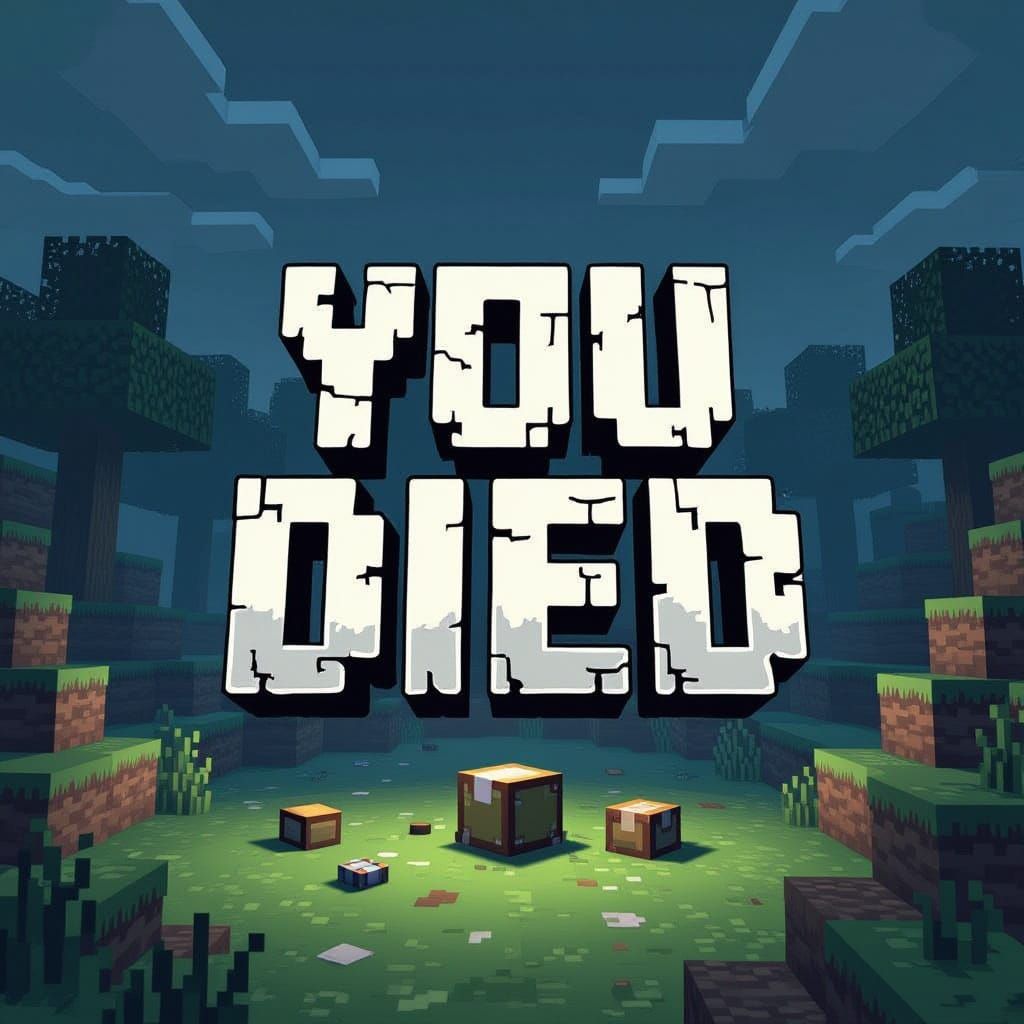 Minecraft Death Screen Pixel Art