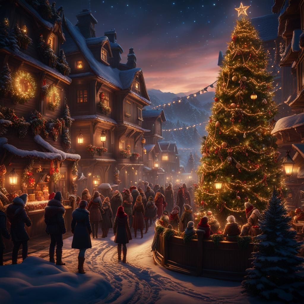 Christmas Celebration in Terese: Fantasy Concept Art