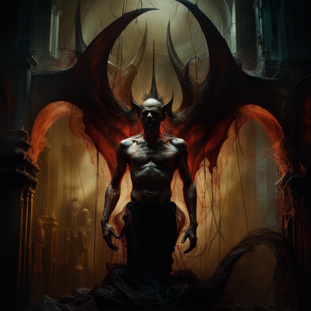 Demons with Intricate Details in Gritty Photography