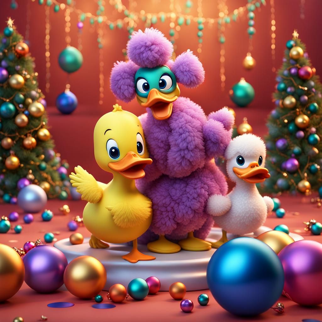 Ducks and Poodles Celebrate New Year: Pixar Style