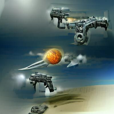 Sci-Fi War Robot Concept Art in Space