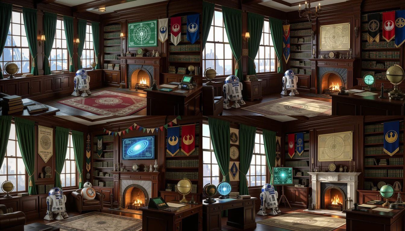 Dark Academia Star Wars Lodge with Galactic Artifacts