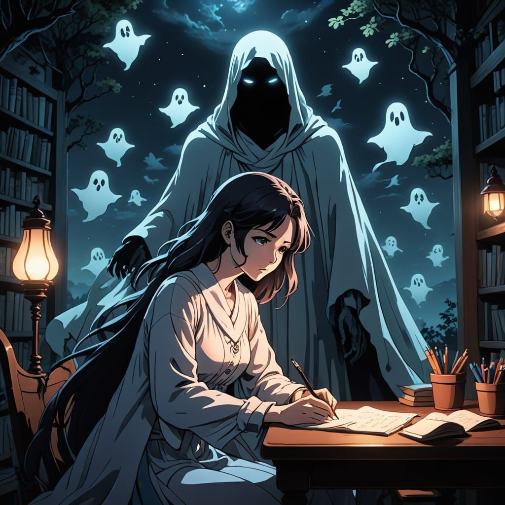 Ghosts Illuminate Poetic Inspiration in the Night