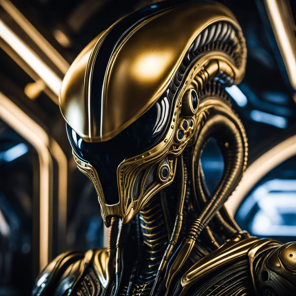 Biopunk Alien Portrait in Giger Style