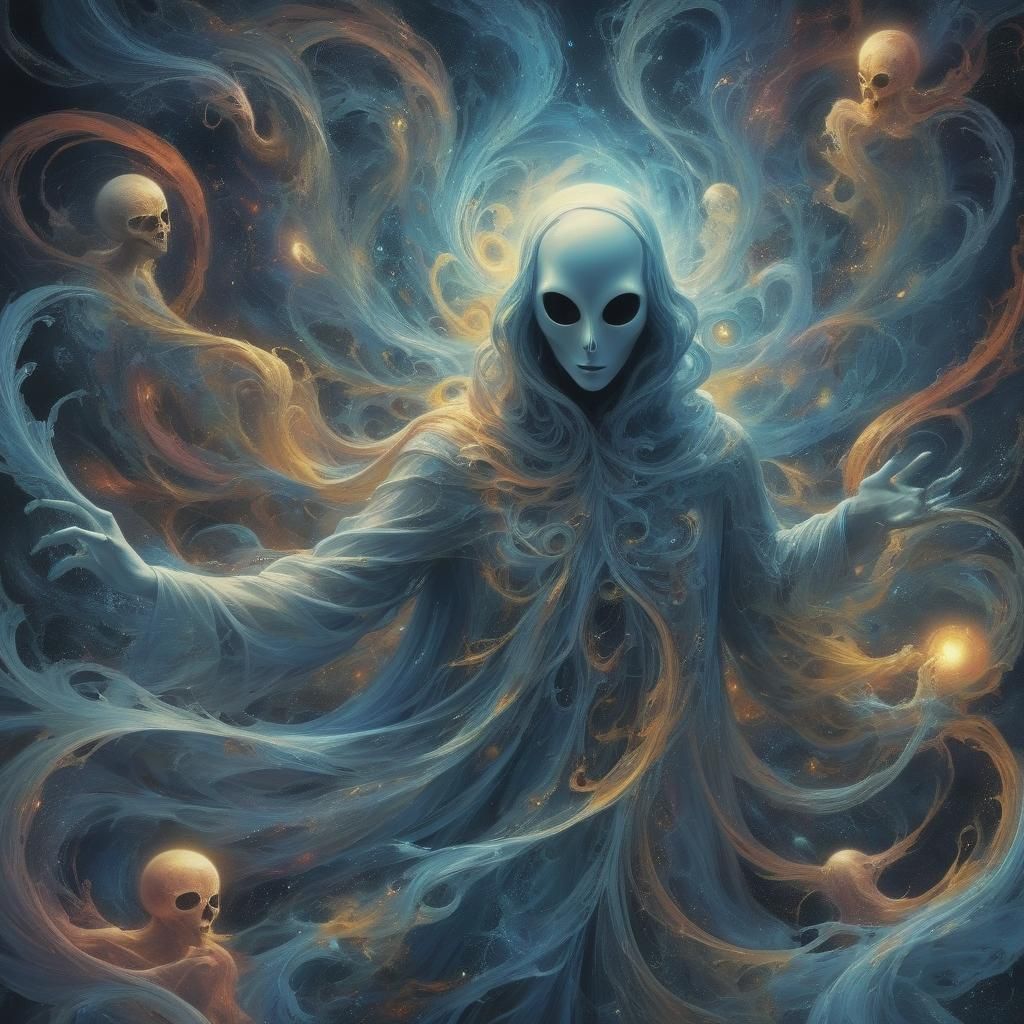 Colorful Surreal Phantom Spirits in a Dreamscape