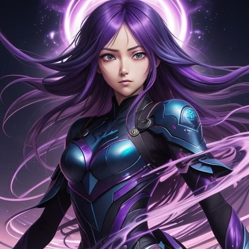 The opalescent, thick mixture that is indigo with purple str...