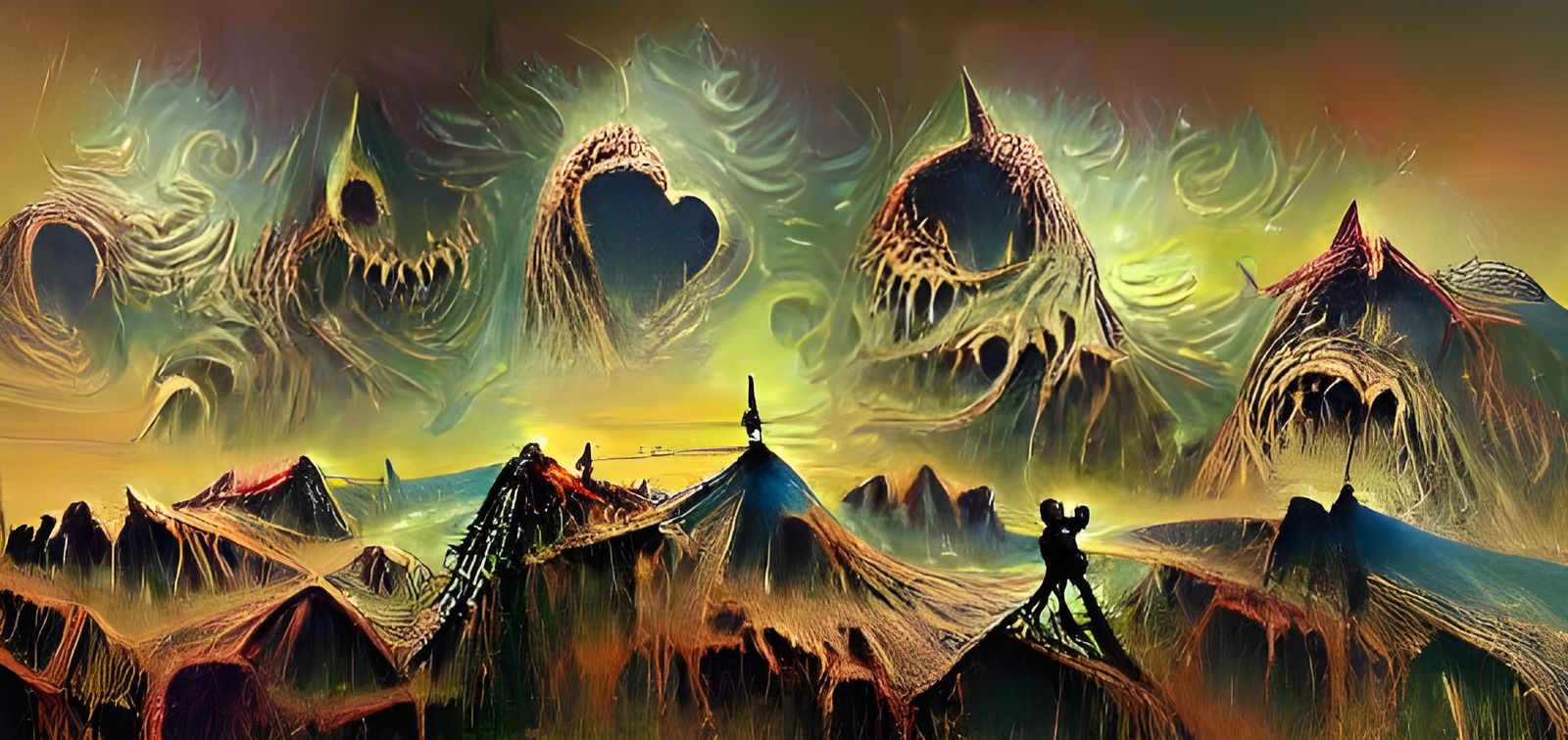 Cosmic Horror Mountains in Lovecraftian Style
