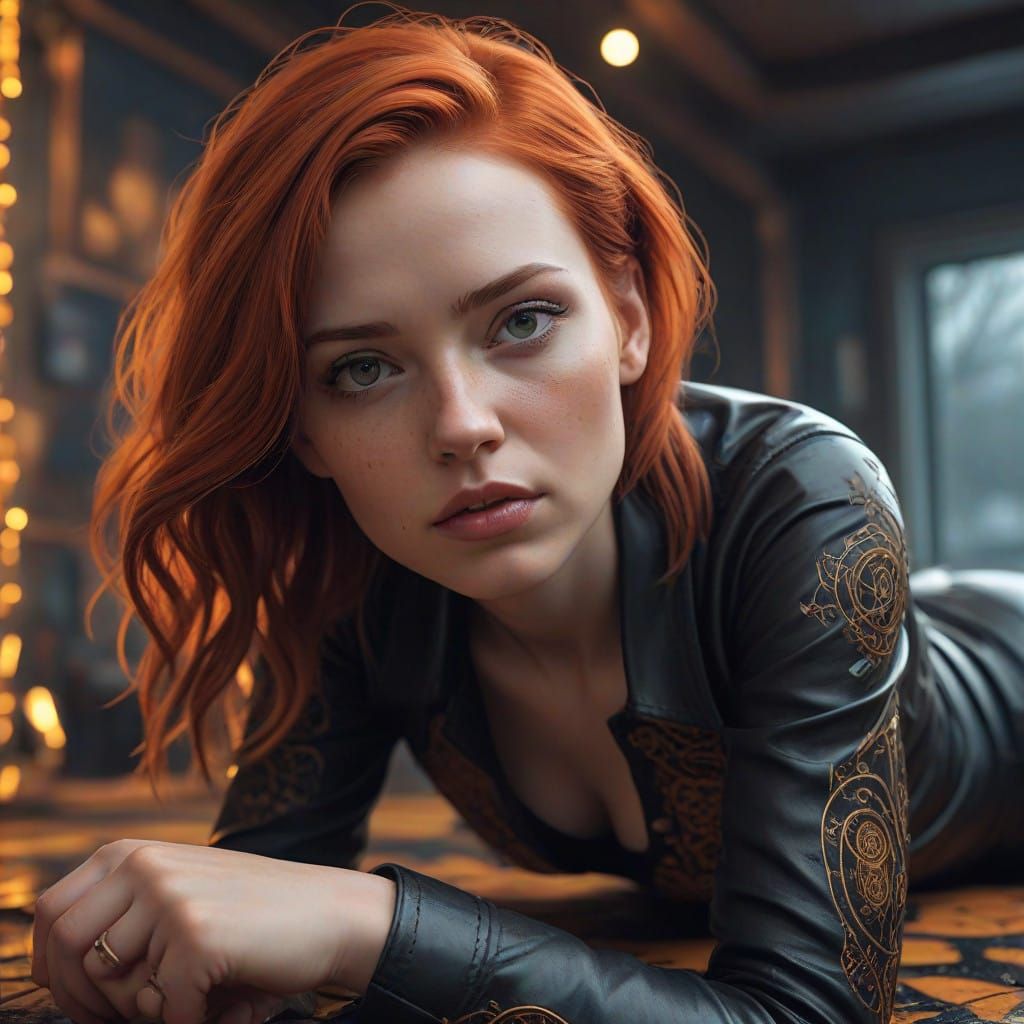 Gothic Goddess in Crimson Hues