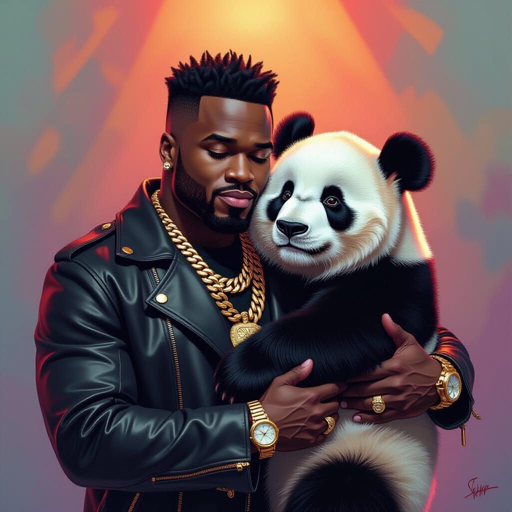 50 Cent and Panda in Hyperrealistic Digital Art