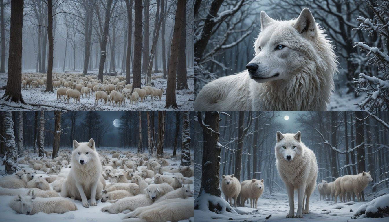 Mysterious Winter Wolf Guardianship in Snowy Twilight