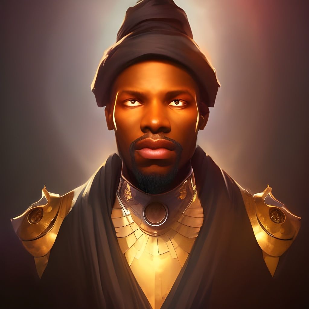 Black Mage Portrait in Hyperdetailed Style