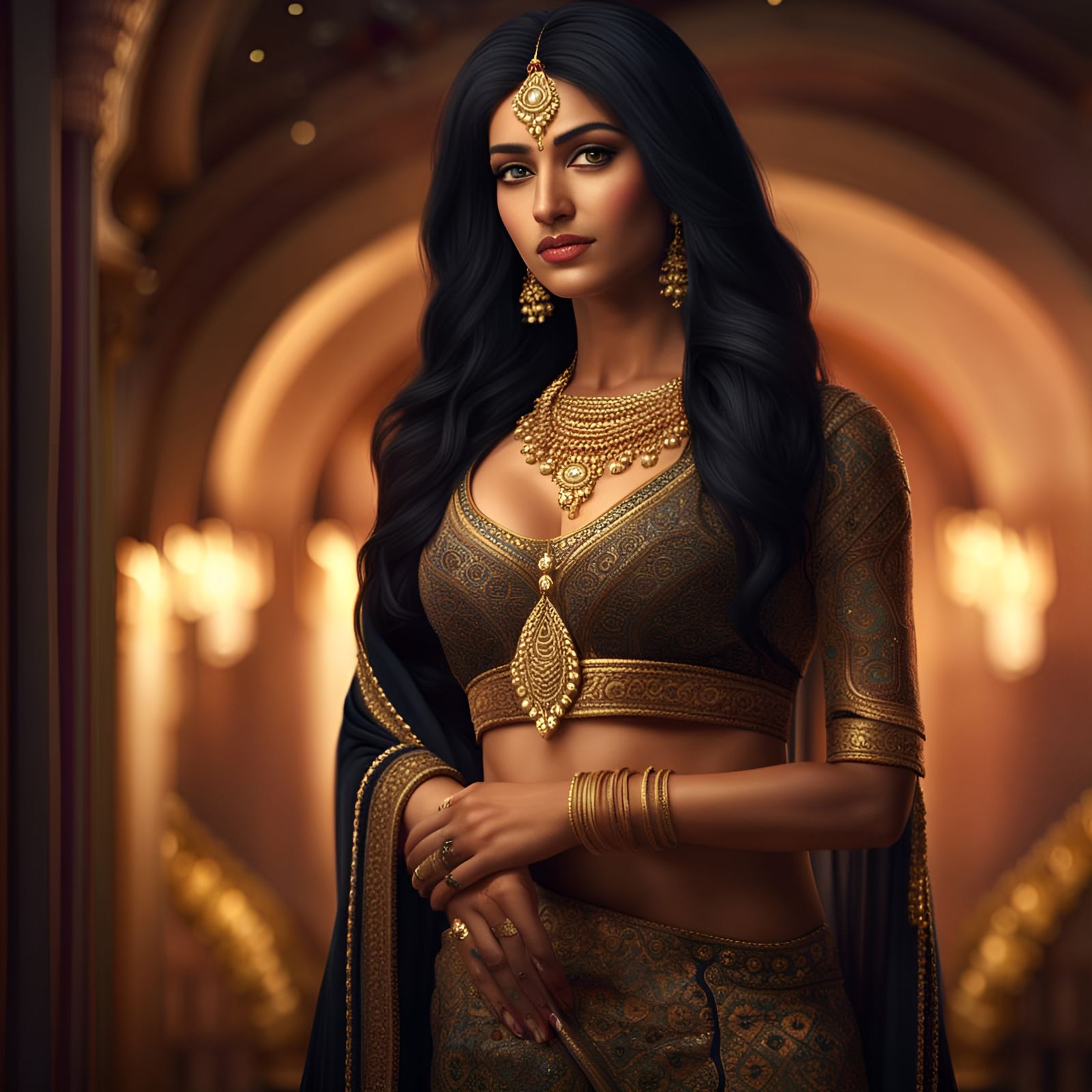 Beautiful Indian Woman in Lehenga, 8k Resolution