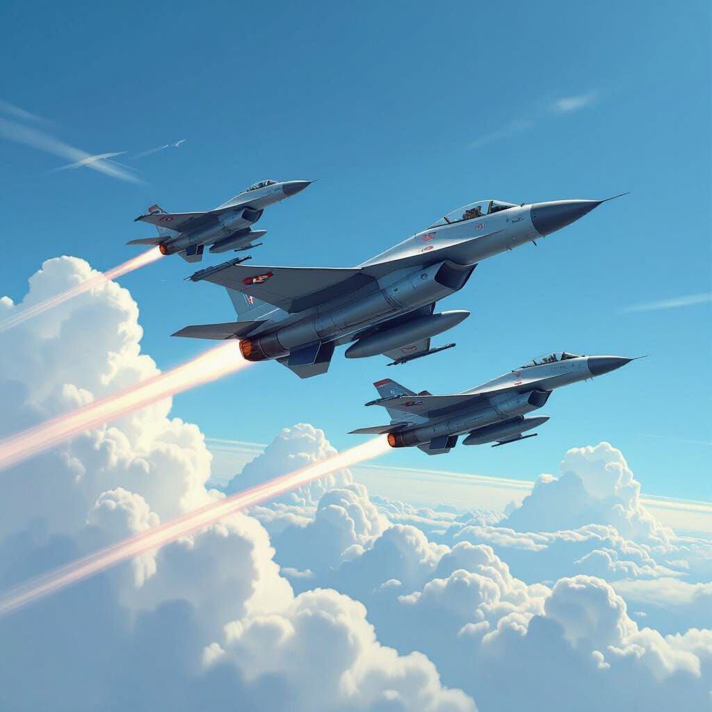 US Airforce Fighters in Stylized Futuristic Design
