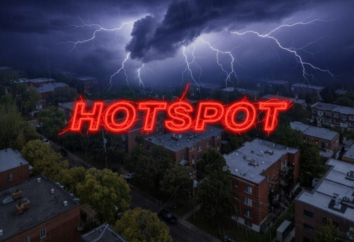 Dark Thunderstorm With HOTSPOT Text Overlay