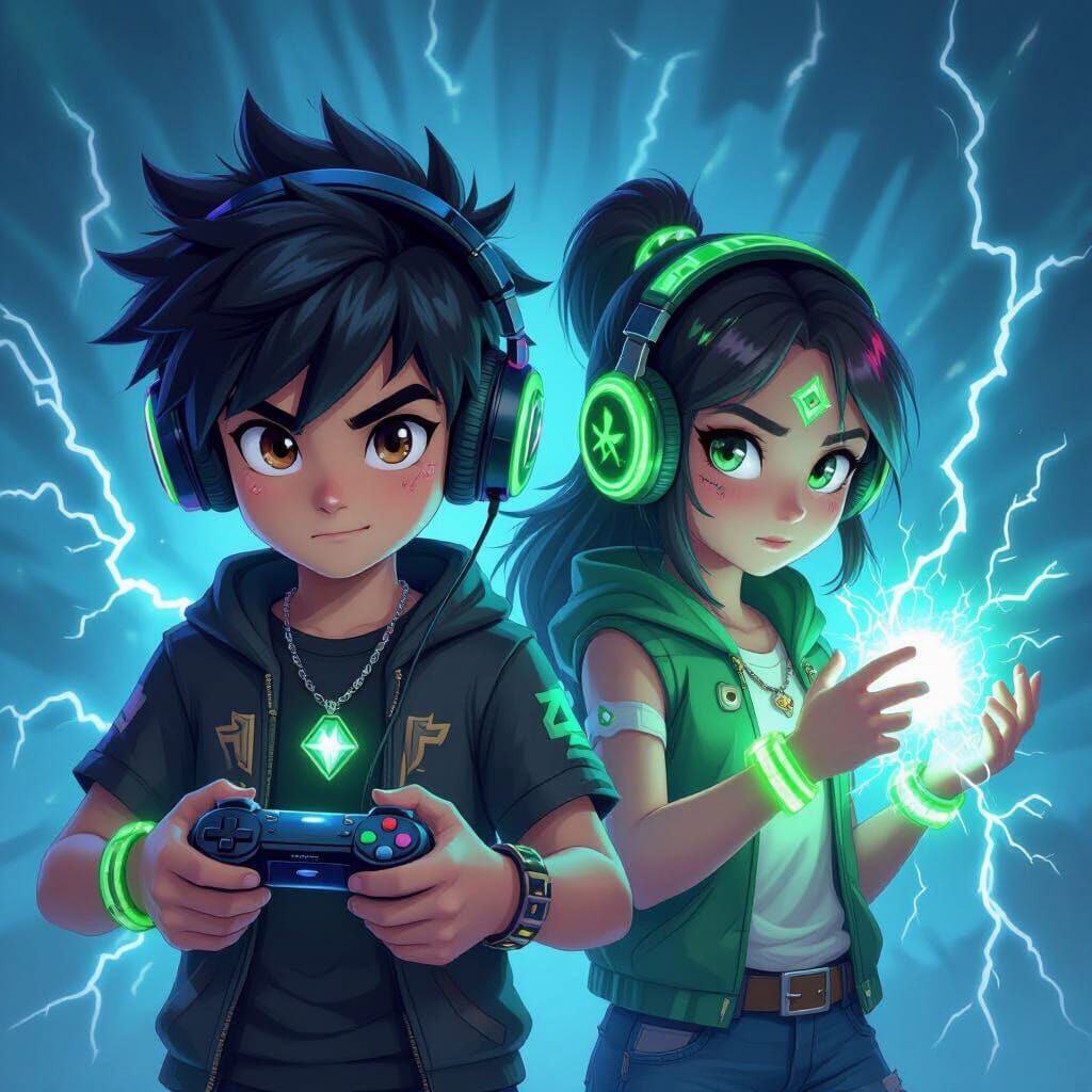 Gamerwolf and Stormy Weather Heroes in Digital Painting