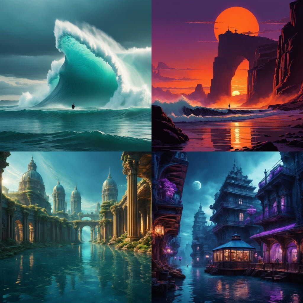 Epic Digital Water Man in Cinematic Splendor