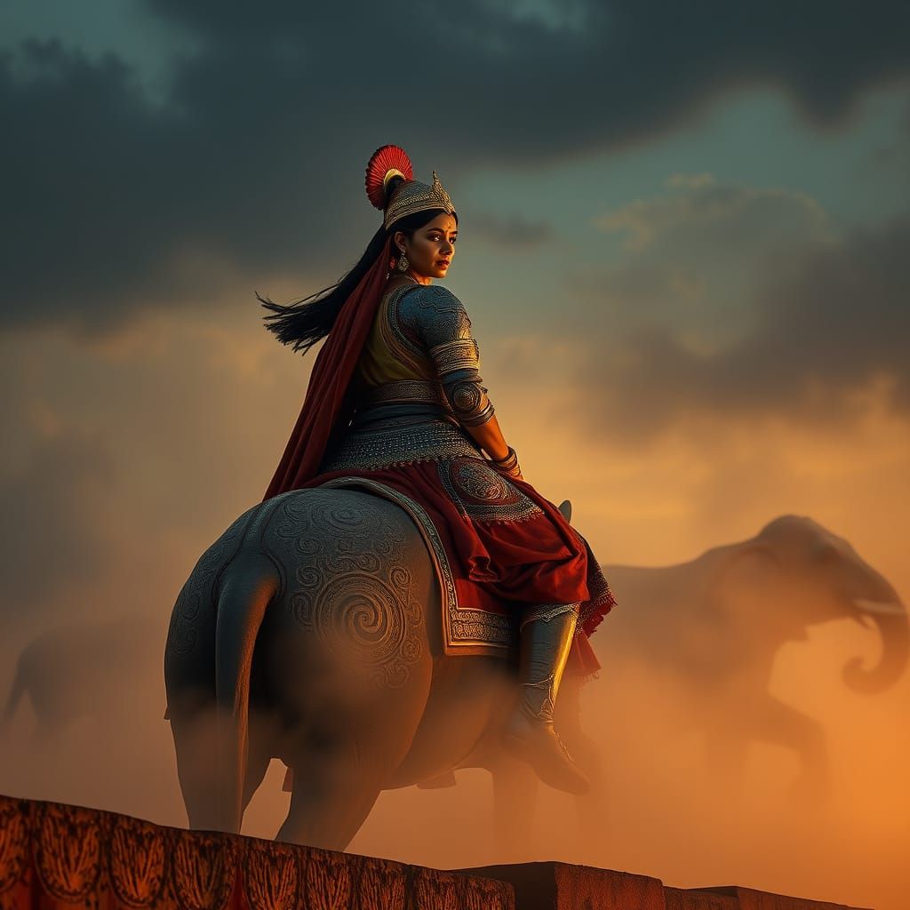 Surreal Portrait of Kakatiya Warrior Queen Rani Rudrama Devi