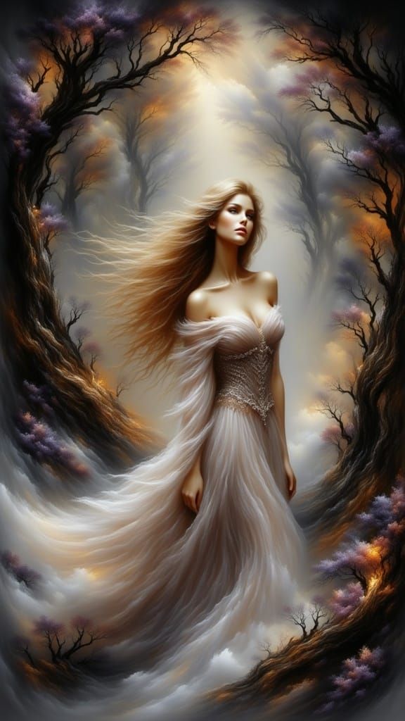 Enchanted Bohemian Bride Amidst Whimsical Forest