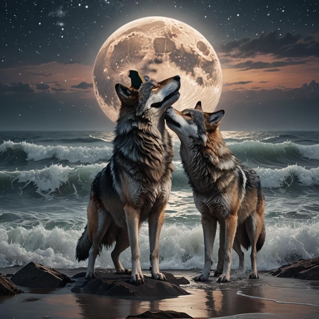 Two wolves in love