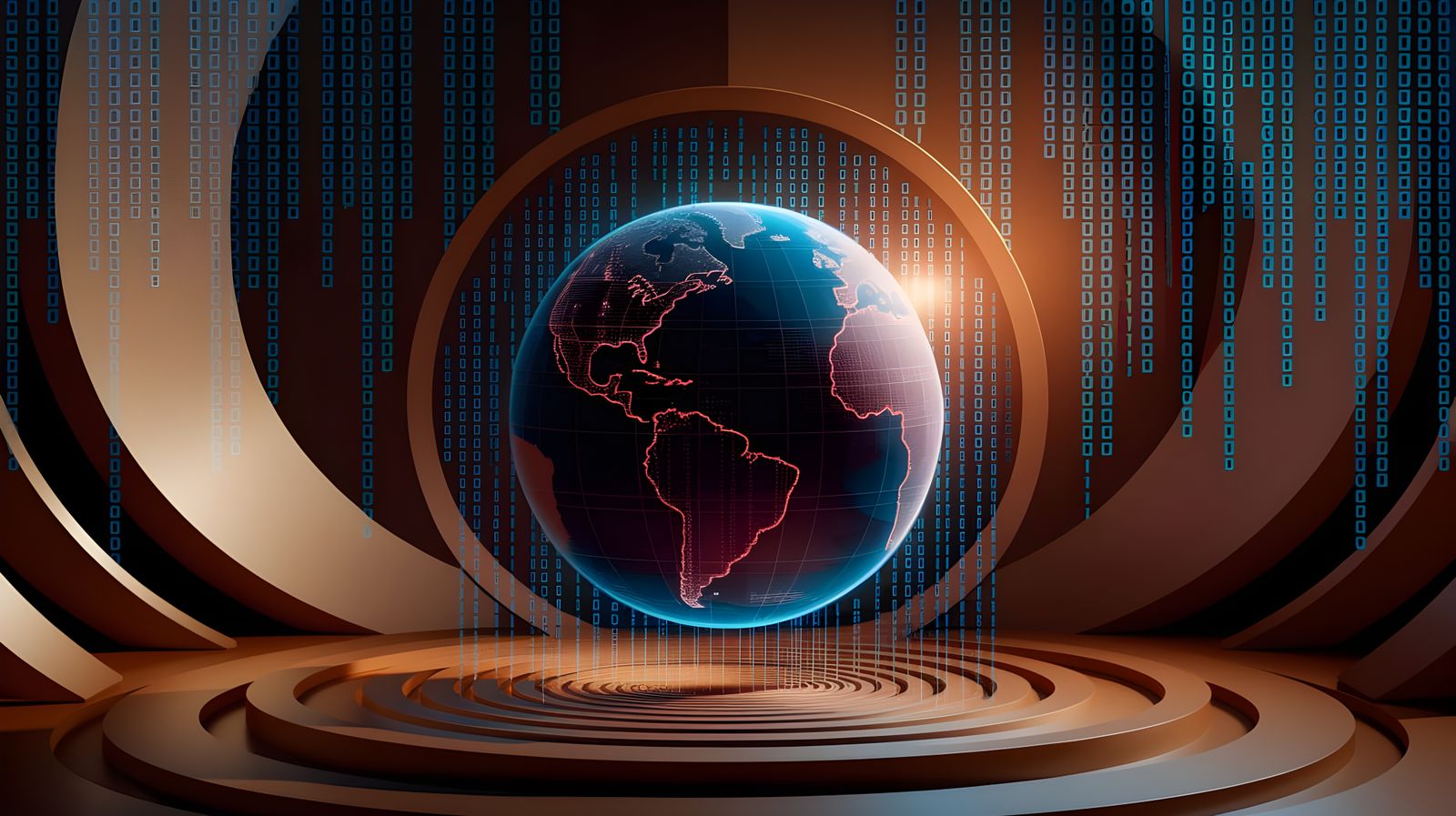 Quantum Earth Circuit Board Digital Art