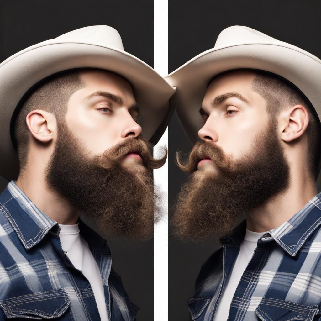 Cowboy Twins Share a Kiss