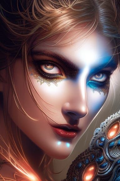 The girl made of glowing mist