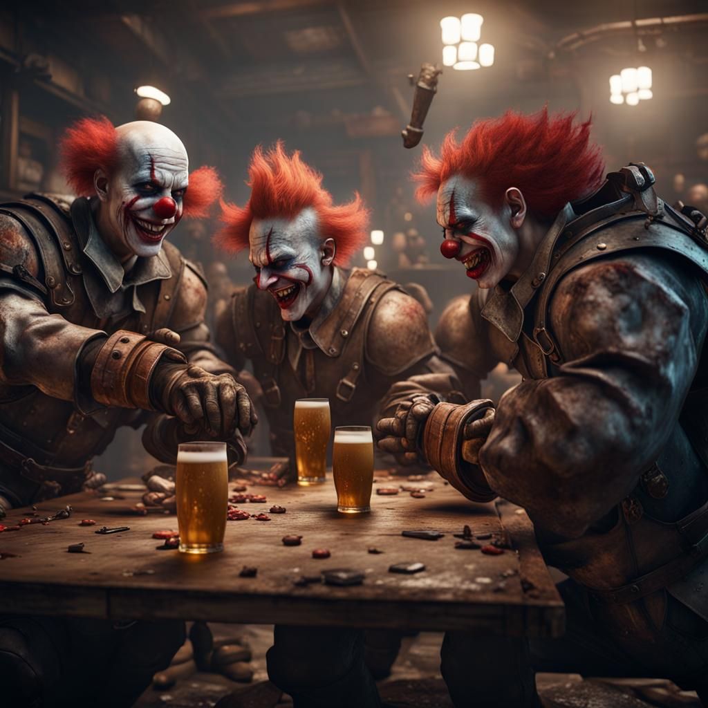 Dystopian Convent with Gay Clowns, 3D Render