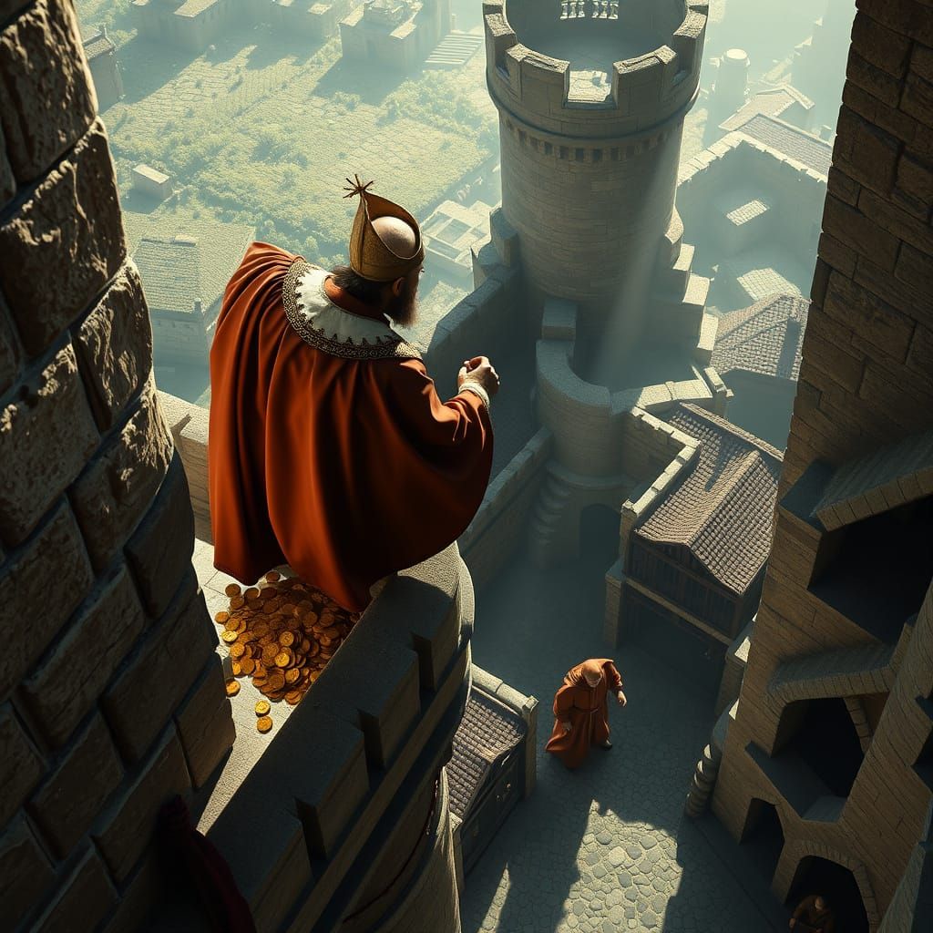 Bishop of Nottingham in Distorted Medieval Scene