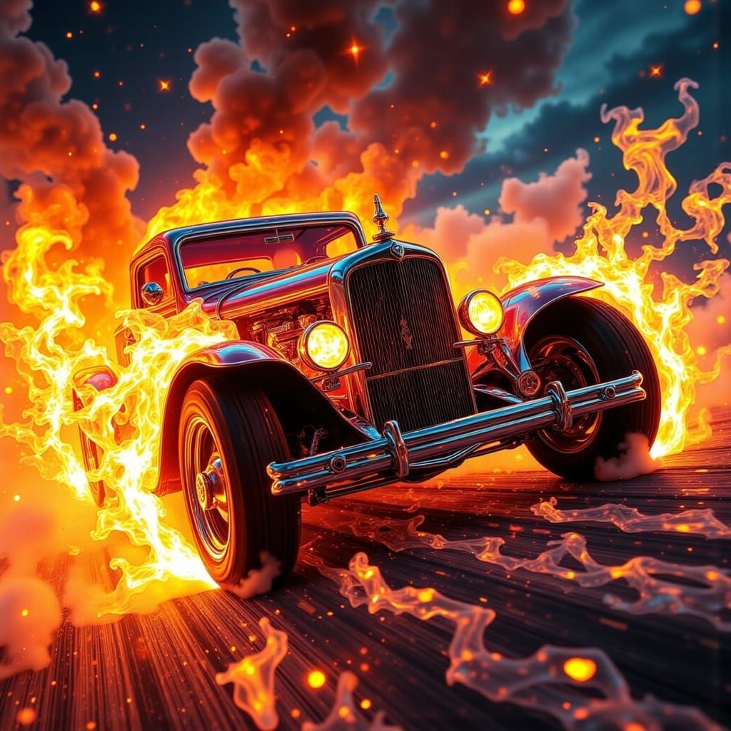 Hotrod doing a burnout