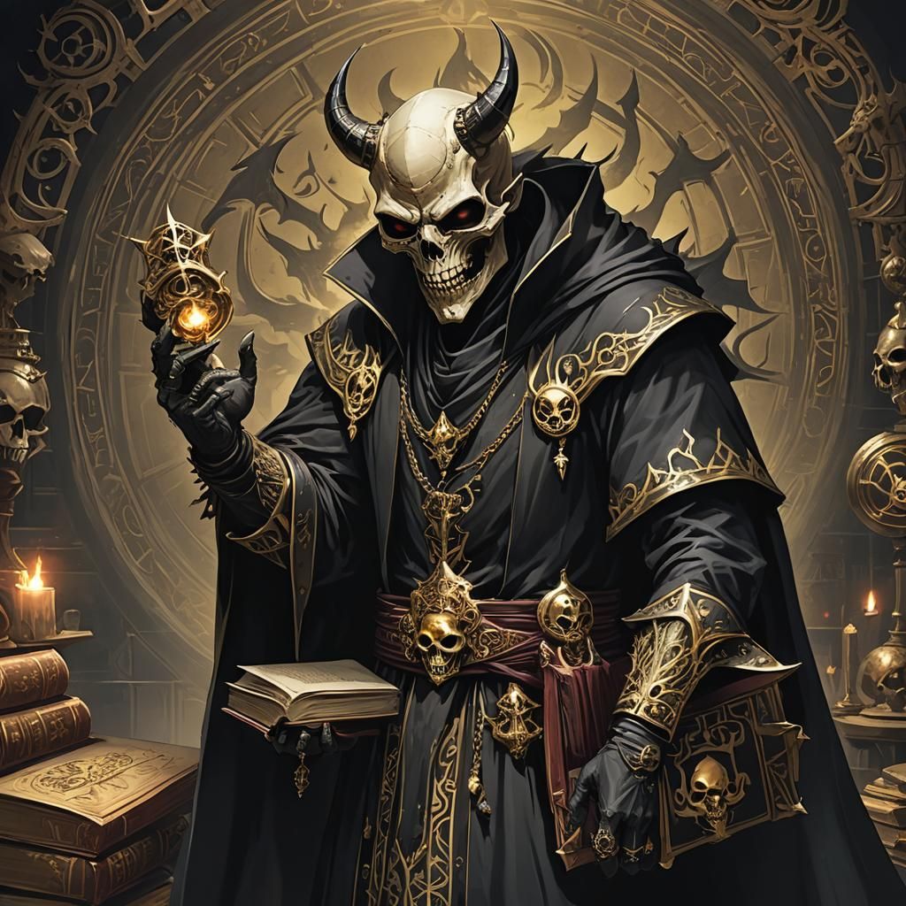 Sinister Mage in Starry Forest: Cinematic Film Still