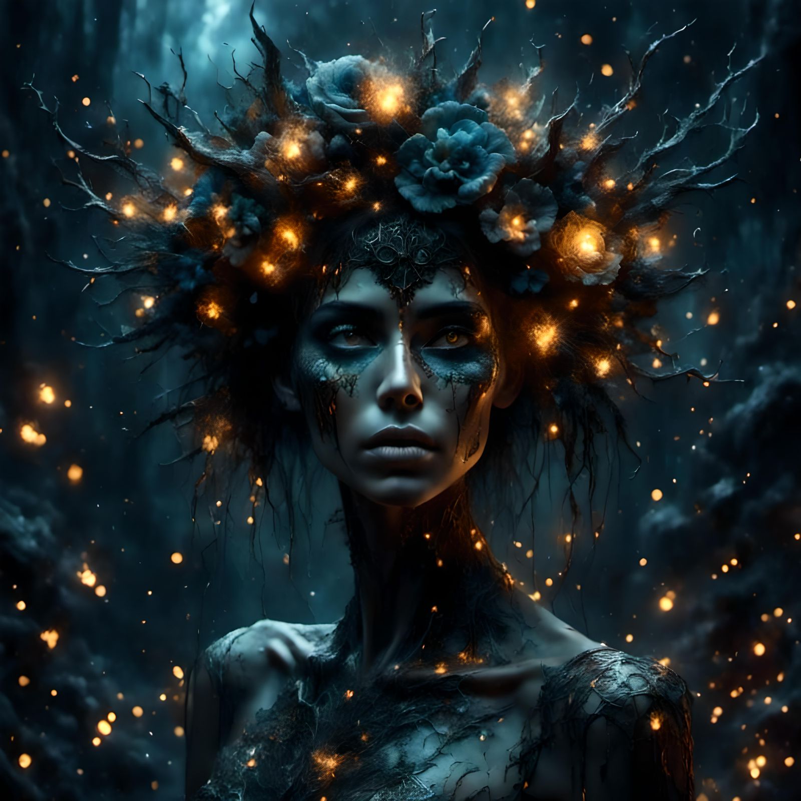 Dark Fantasy Romance in Graffiti Art Style