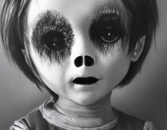 Creepy Child's Drawing of an Eerie Scene